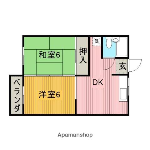 ダイケンハイツ(2DK/2階)の間取り写真