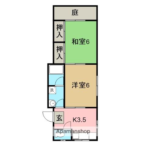 ハイツトーブ(2K/1階)の間取り写真