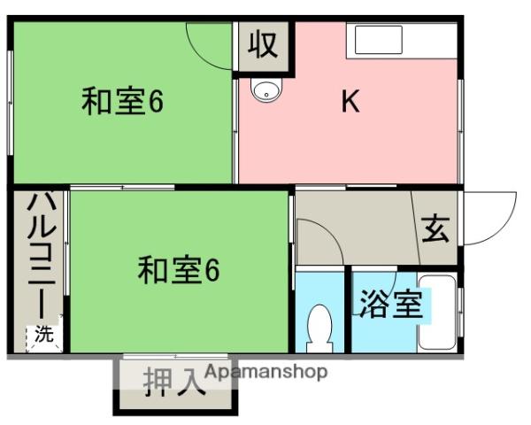 旭マンション(2K/1階)の間取り写真