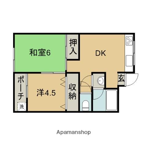 メゾン光葉台(2DK/2階)の間取り写真