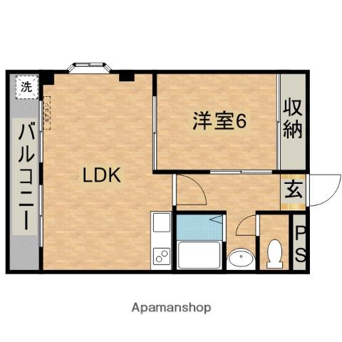 リバーサイド海(1LDK/2階)の間取り写真