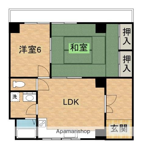 大和マンション五番館(2LDK/3階)の間取り写真