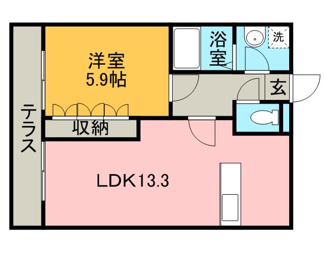 エポックタウンM(1LDK/2階)の間取り写真