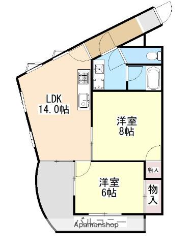サンメゾン橋本壱番館(2LDK/1階)の間取り写真