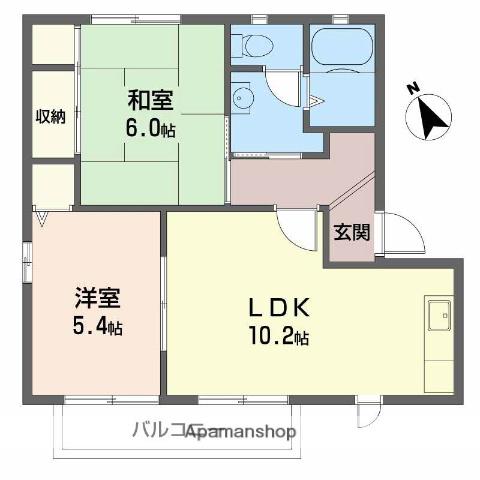 バリュージュ保田(2LDK/2階)の間取り写真