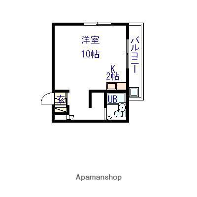 ハイツ高井(ワンルーム/2階)の間取り写真