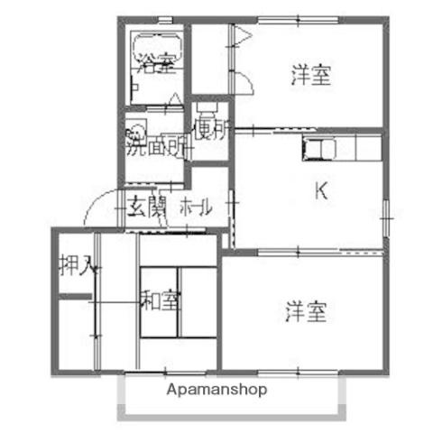 和歌山線 妙寺駅 徒歩3分 2階建 築24年(3K/2階)の間取り写真