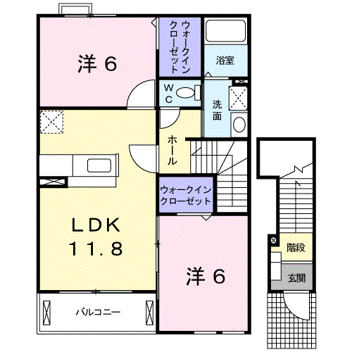 和歌山電鐵貴志川線 貴志駅 バス乗車時間：10分 高嶋停バス停で下車 徒歩4分 2階建 築20年(2LDK/2階)の間取り写真