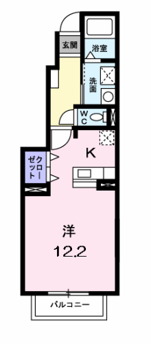 和歌山線 岩出駅 バス乗車時間：10分 曽屋バス停で下車 徒歩5分 2階建 築17年(1K/1階)の間取り写真