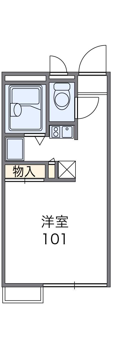 レオパレス壱番館(1K/1階)の間取り写真