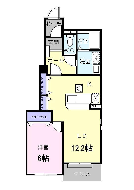 リバーサイド・ガーデン打田A(1LDK/1階)の間取り写真