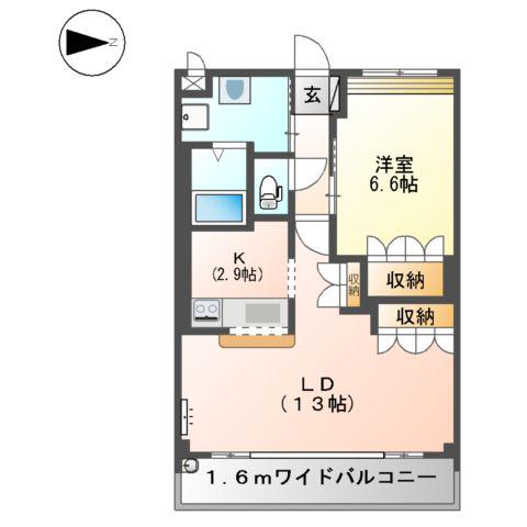 阪和線 紀伊駅 バス乗車時間：8分 山村バス停で下車 徒歩3分 2階建 築19年(1LDK/2階)の間取り写真