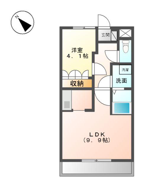 和歌山線 岩出駅 バス乗車時間：20分 川尻バス停で下車 徒歩8分 2階建 築16年(1LDK/2階)の間取り写真