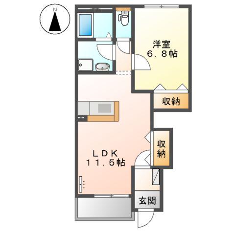 ロイヤルヒルズⅡ(1LDK/1階)の間取り写真