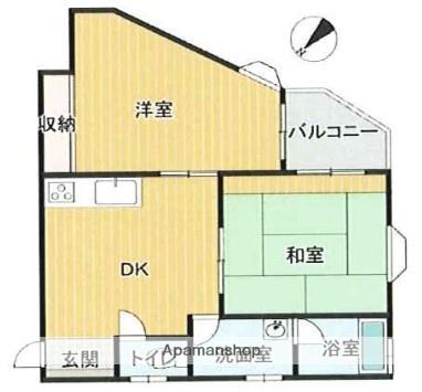 リバーヒルズⅢ(2DK/2階)の間取り写真