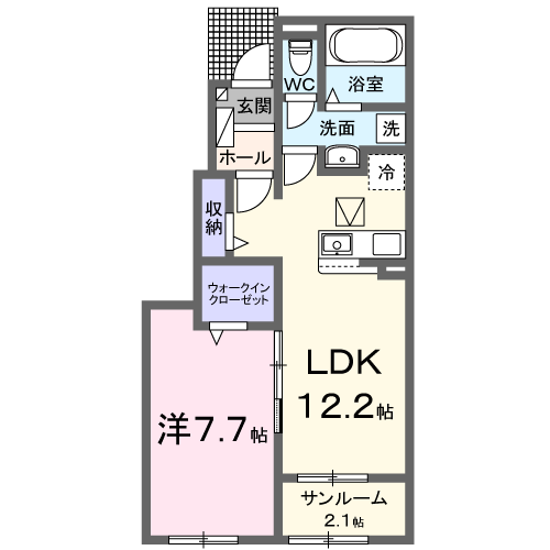 メゾンルミネ 隅田 Ⅲ(1LDK/1階)の間取り写真