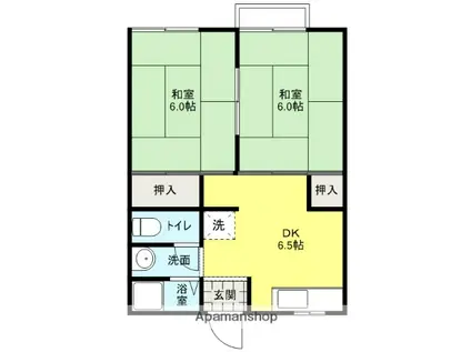 太閤マンション(2DK/1階)の間取り写真