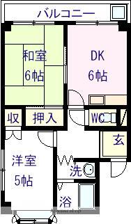 メゾンフルーレ(2DK/3階)の間取り写真