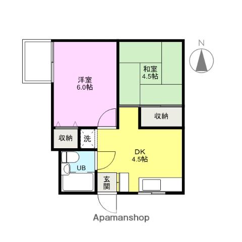 サンメゾン橋本五番館(2K/3階)の間取り写真