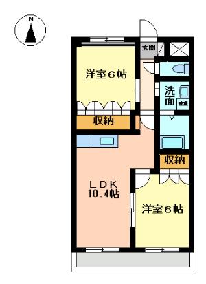 エクセルハイツ(2LDK/2階)の間取り写真