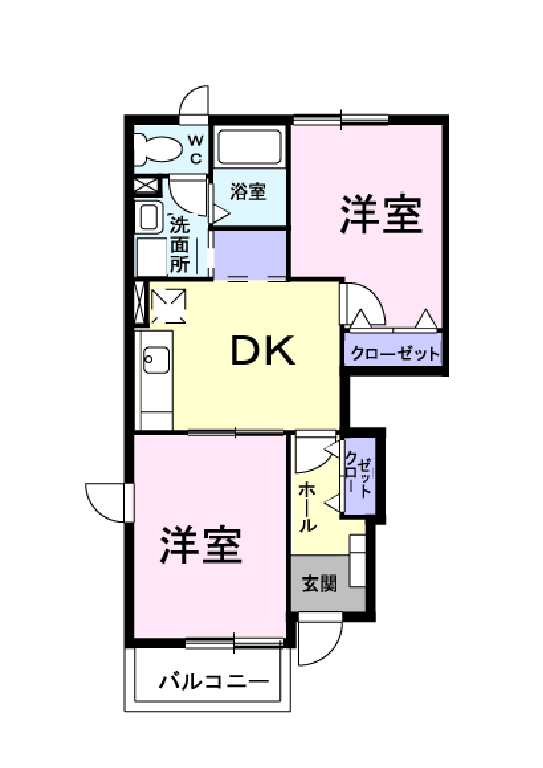 メゾンコニファーⅡ(2DK/1階)の間取り写真