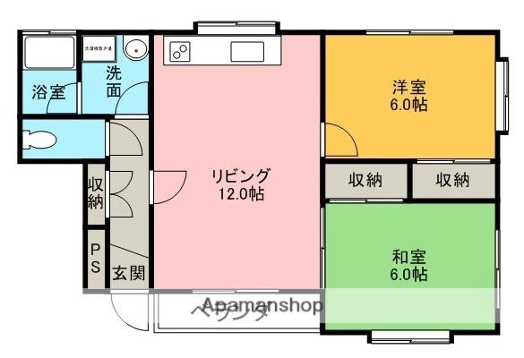イースト・ハイツ(2LDK/2階)の間取り写真