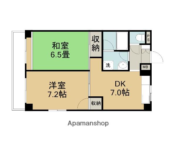 アドヴァンスK(2DK/2階)の間取り写真