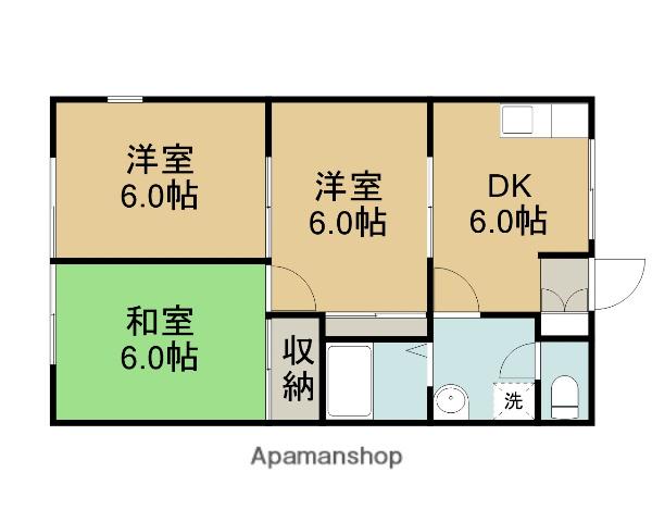 ガーデニア津ノ井(3DK/1階)の間取り写真