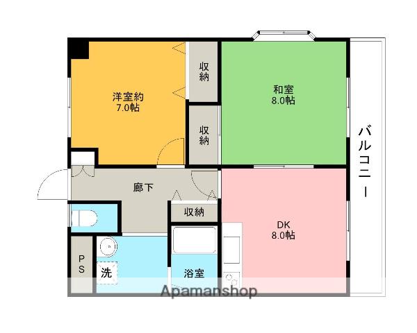 メゾン今町(2DK/3階)の間取り写真