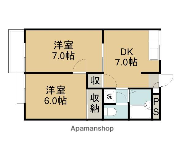 エムハイツ(2DK/2階)の間取り写真