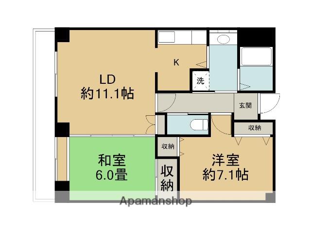 免震 メイヤーズ西町(2LDK/4階)の間取り写真