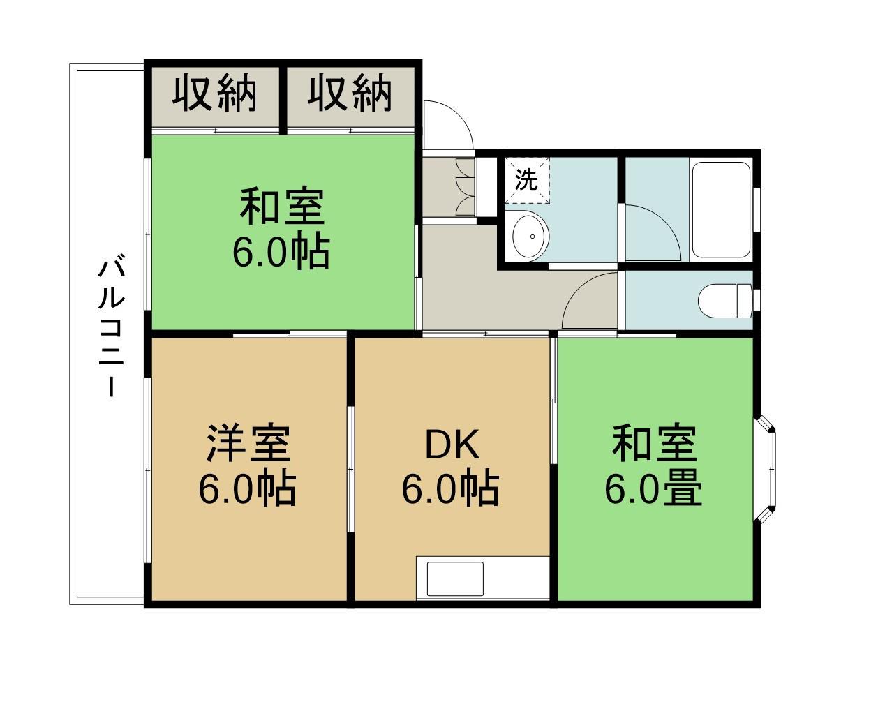 みほハイツ(3DK/2階)の間取り写真