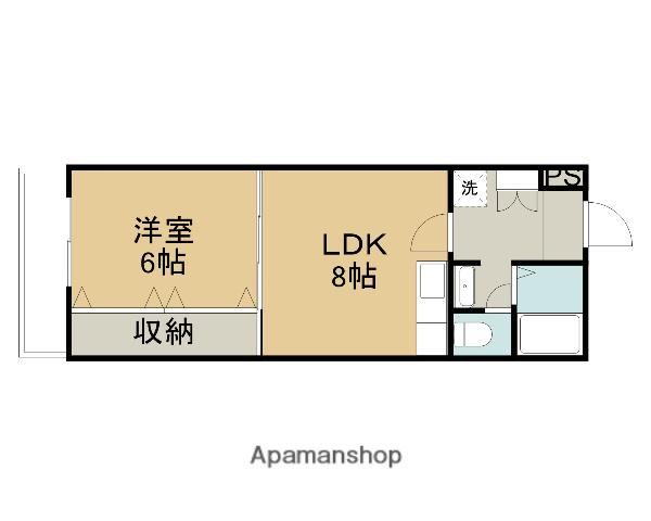 サウスシティー(1LDK/4階)の間取り写真