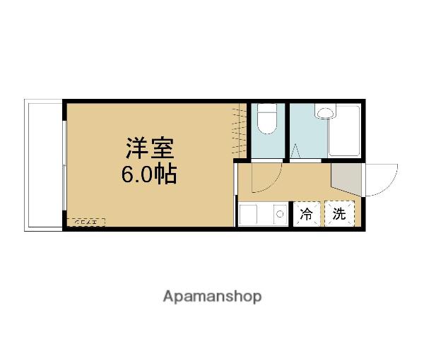 カレッジハウス湖山(1K/2階)の間取り写真