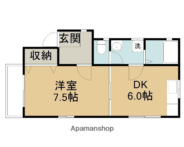 メゾン・砂(1DK/2階)の間取り写真