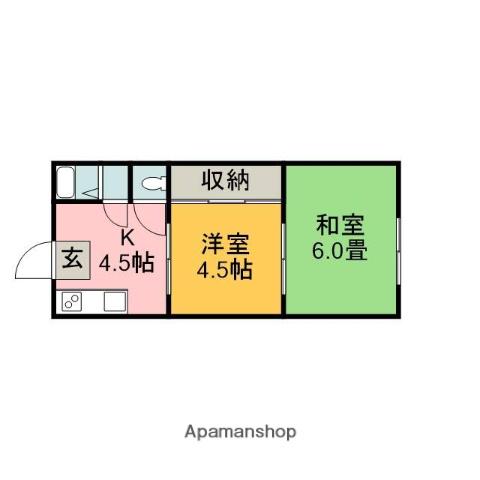 メゾン・ド・ポレールⅡ(2K/2階)の間取り写真