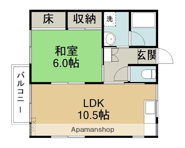 メゾンド・カンパーニュD(1LDK/2階)の間取り写真