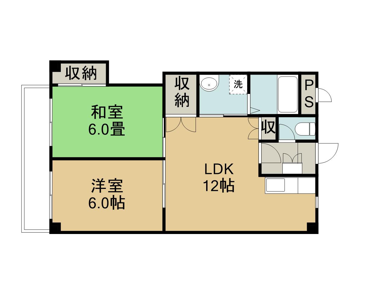 アイシス(2LDK/3階)の間取り写真