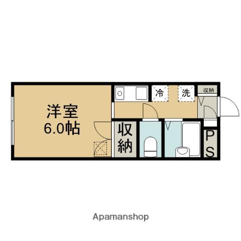 フェンスウエストⅠ(ワンルーム/1階)の間取り写真