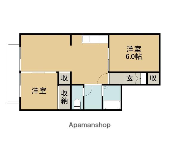 セジュール大覚寺(3DK/1階)の間取り写真