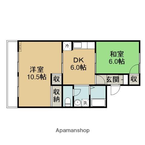 セジュール大覚寺(2DK/2階)の間取り写真