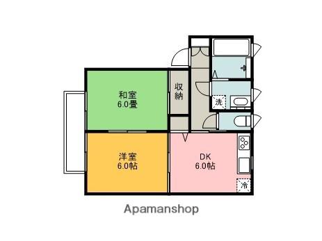 アーバン・ビューⅢ(2DK/2階)の間取り写真