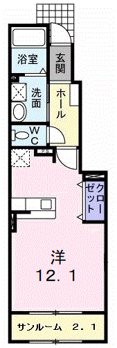 アルティシモ(ワンルーム/1階)の間取り写真