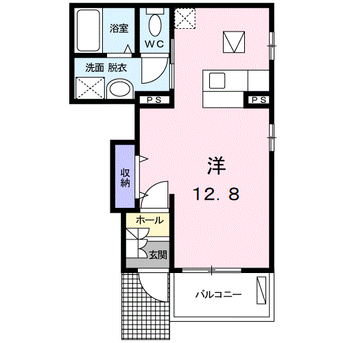 サニーヴィラ(ワンルーム/1階)の間取り写真