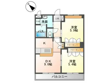 久松プレイス(2DK/5階)の間取り写真