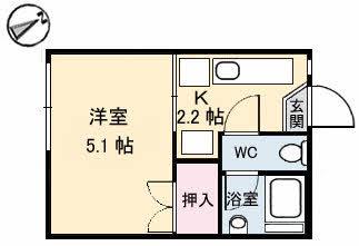 昭和ハイツ(1K/2階)の間取り写真