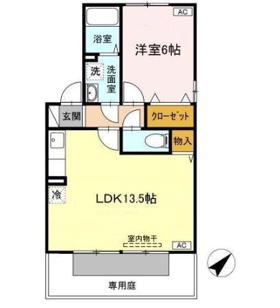 ボナールヴィラ(2DK/1階)の間取り写真