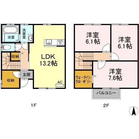 山陰本線 鳥取駅 徒歩31分 2階建 築20年(3LDK)の間取り写真