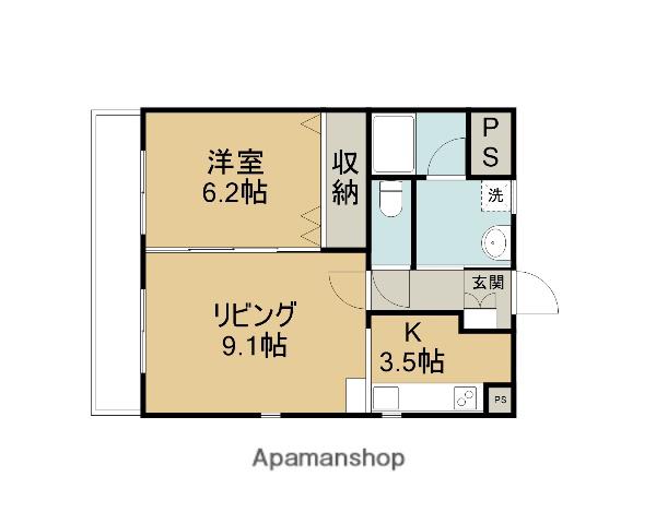 SKY HILLS(1LDK/1階)の間取り写真