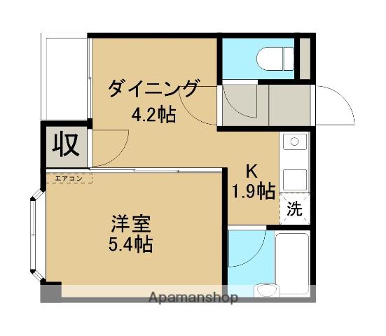 コーポサツキⅡ(1DK/3階)の間取り写真